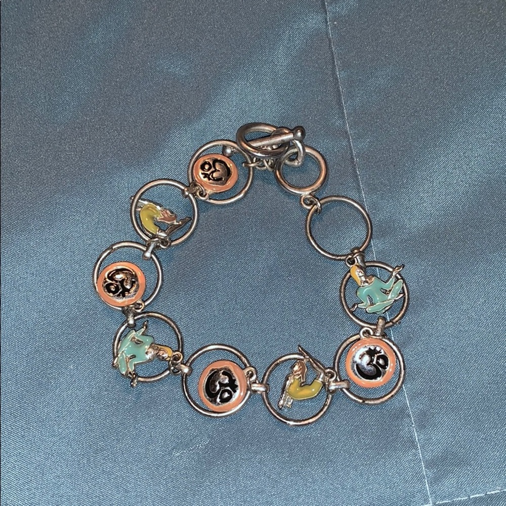 Yoga Charm Silver Bracelet